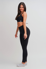 Aura Laced Back Sports Bra Black